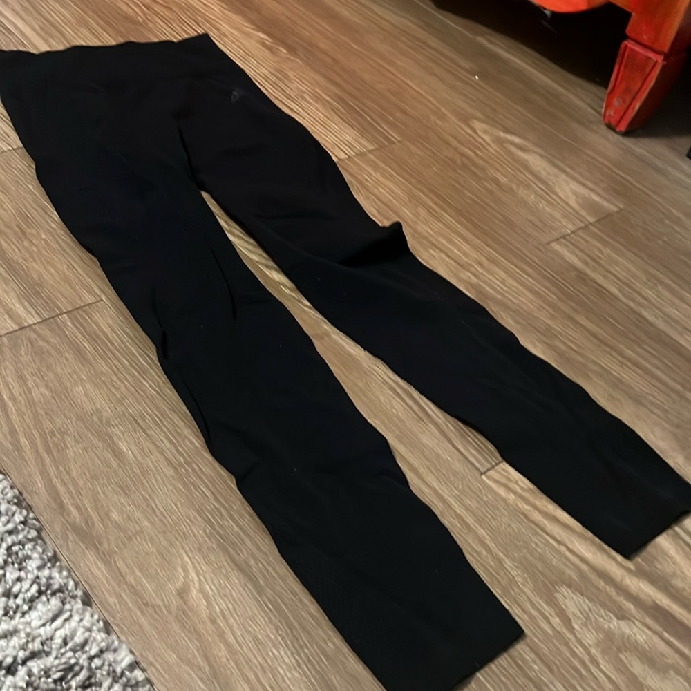 Adidas yoga pants with mesh style detail in back of legs worn/washed once sz M